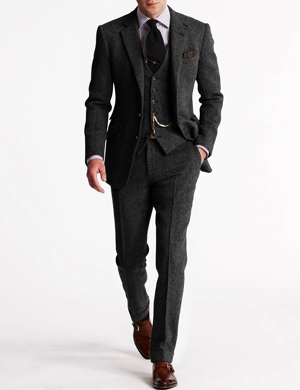 Amory | Pánský oblek třídílný – Elegantní tweed