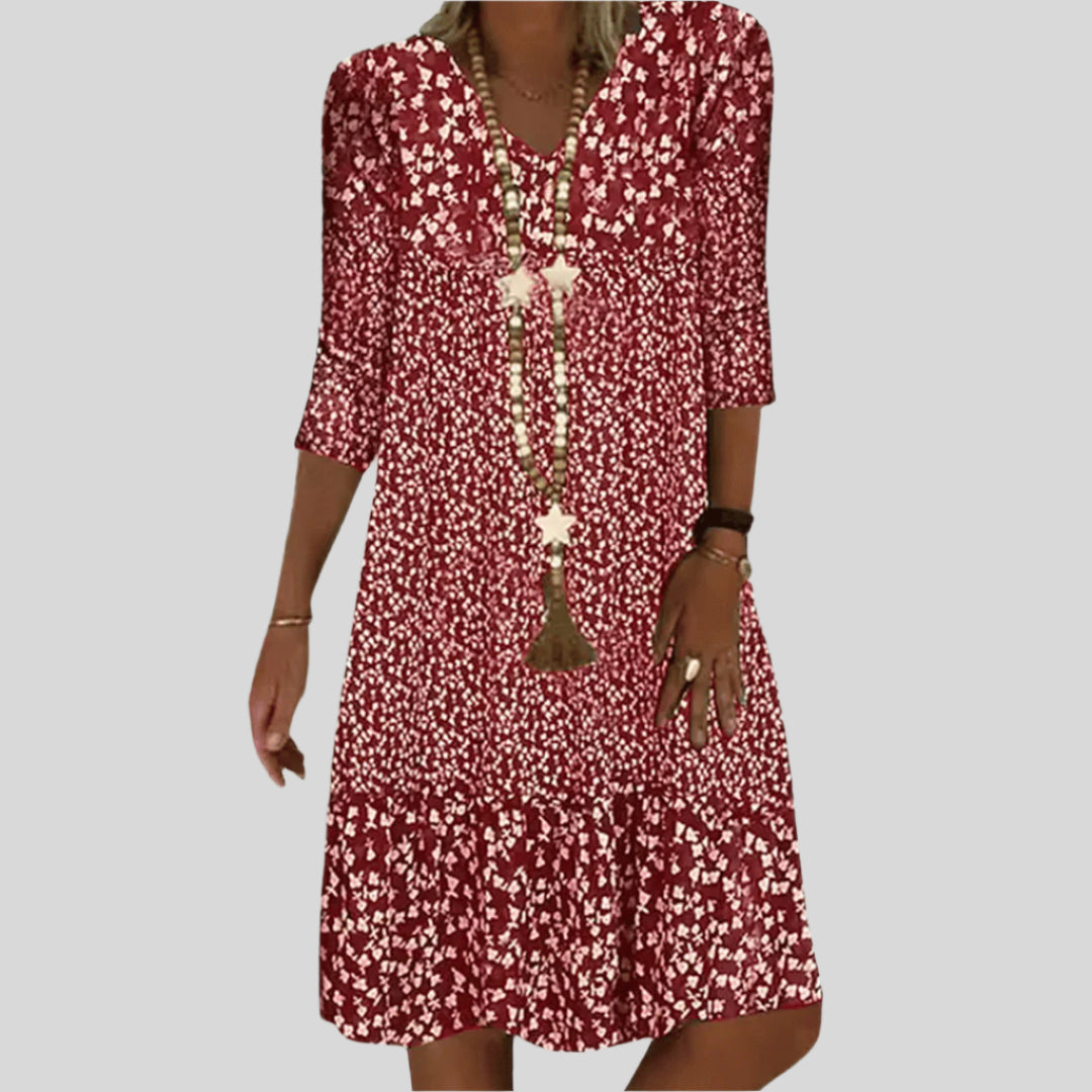 Valentine | Robe Midi Élégante À Col En V
