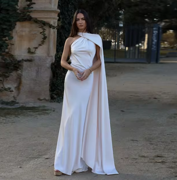 Jade | Μακριά και Drapée Φόρεμα Βραδινό