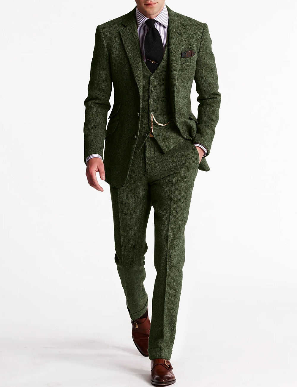 Amory | Pánský oblek třídílný – Elegantní tweed
