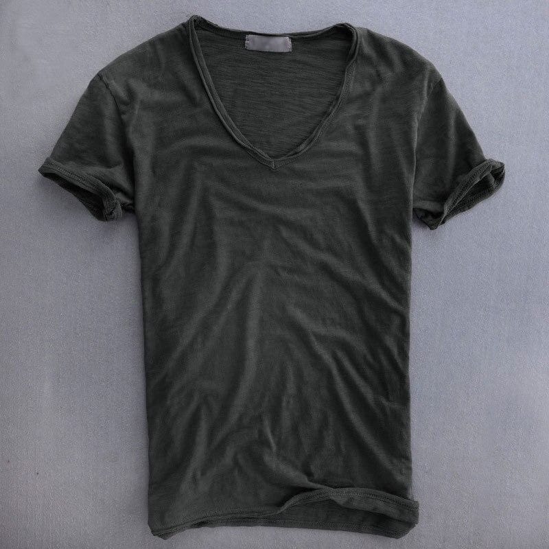 Viktor | T-Shirt mit V-Ausschnitt, kurzen Ärmeln, lockerer Schnitt
