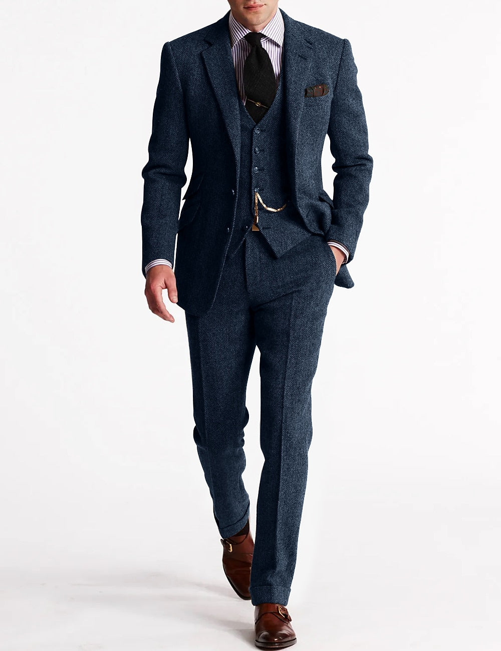 Amory | Pánský oblek třídílný – Elegantní tweed