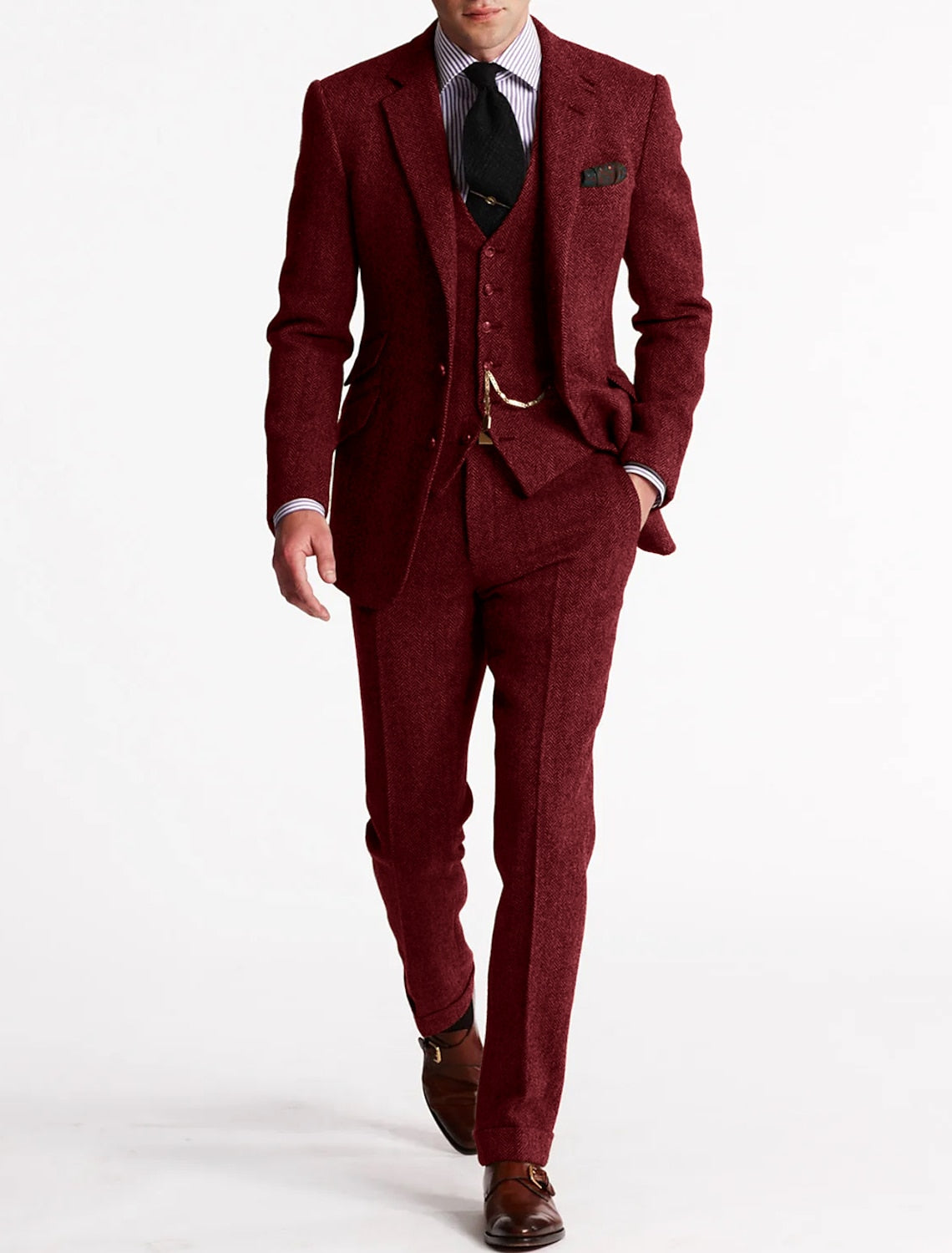 Amory | Pánský oblek třídílný – Elegantní tweed