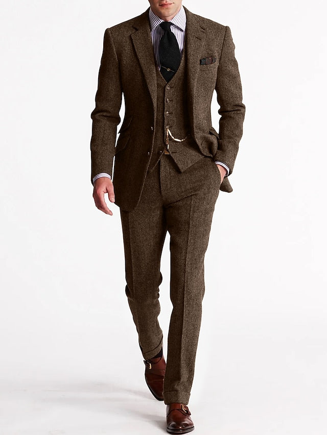 Amory | Pánský oblek třídílný – Elegantní tweed