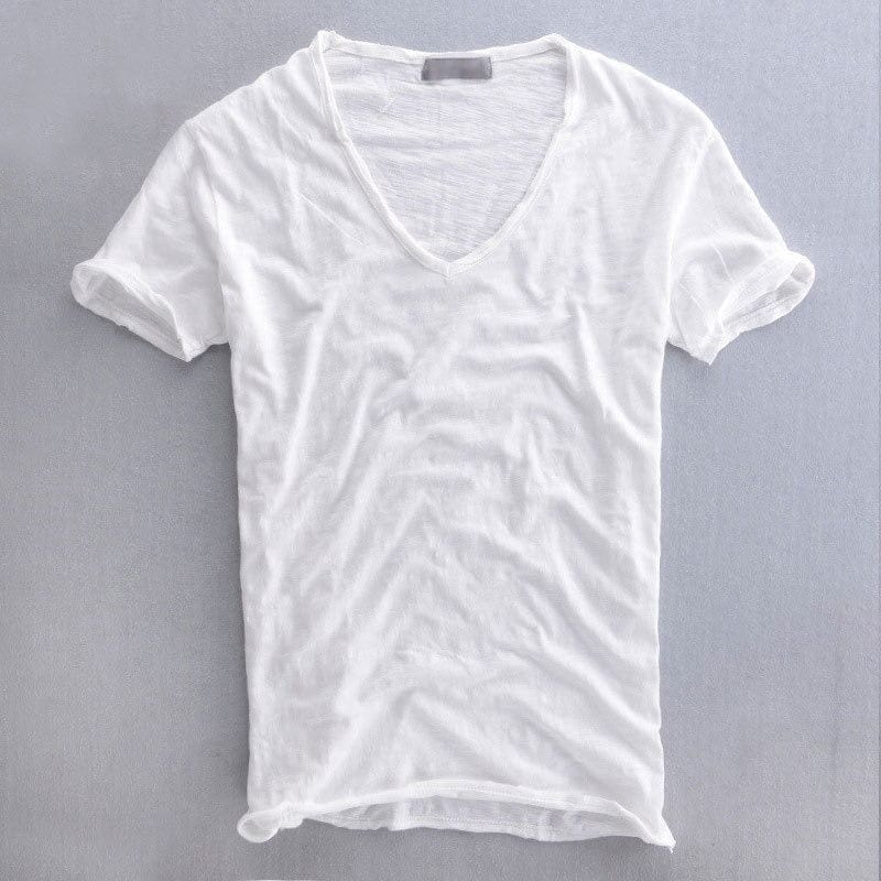 Viktor | T-Shirt mit V-Ausschnitt, kurzen Ärmeln, lockerer Schnitt