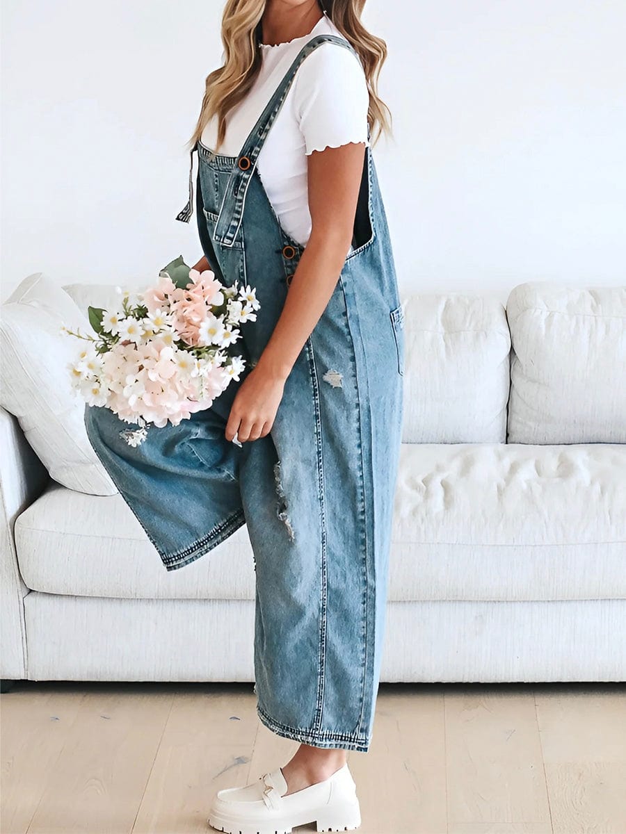 Lucie | Salopette En Denim Sans Manches Loose