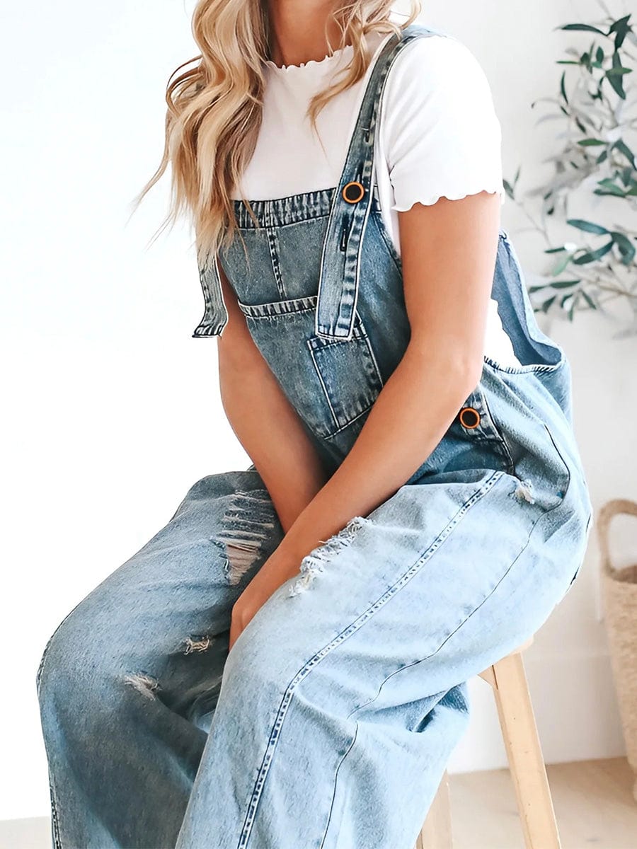 Lucie | Salopette En Denim Sans Manches Loose