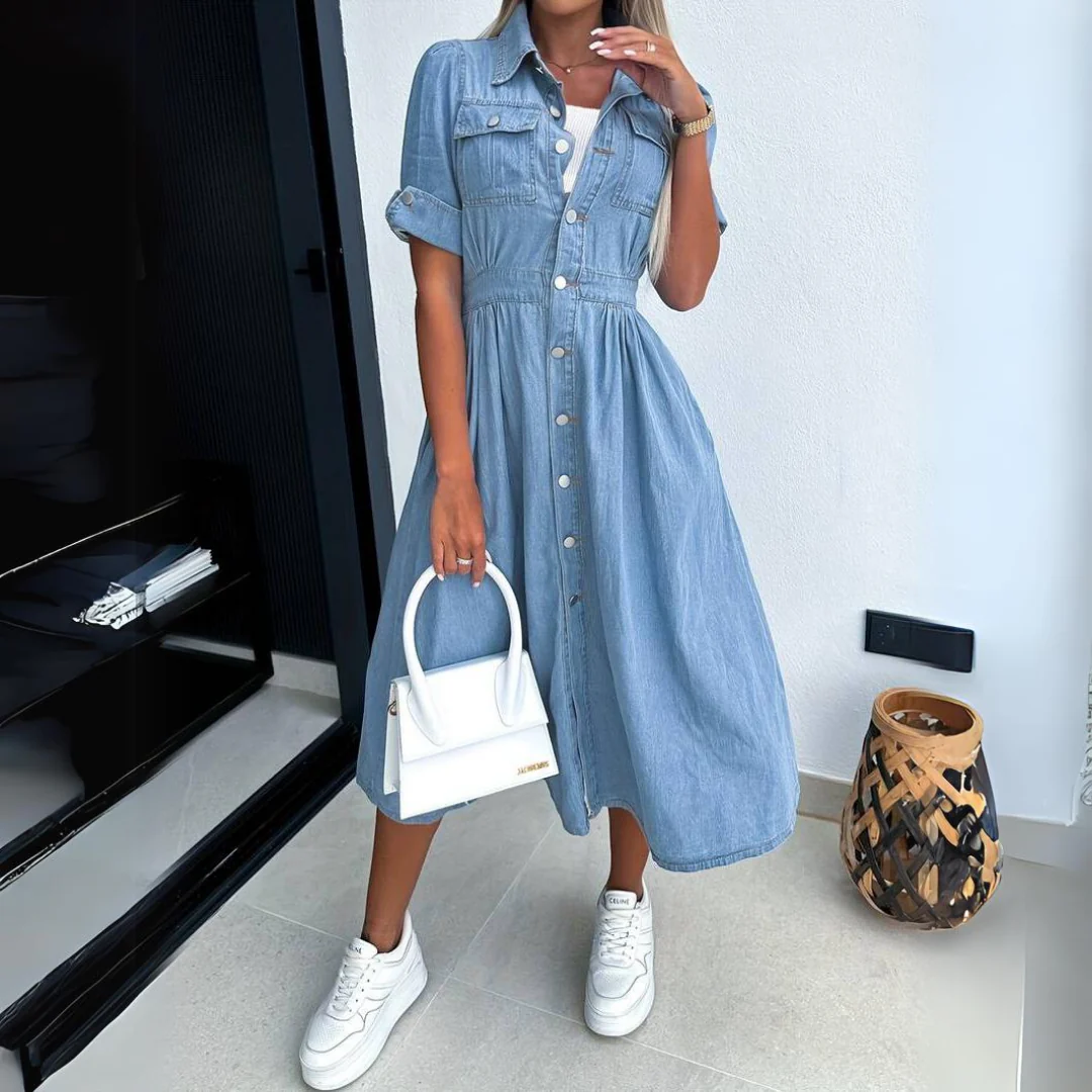 Olga | Jeanskleid mit Knöpfen