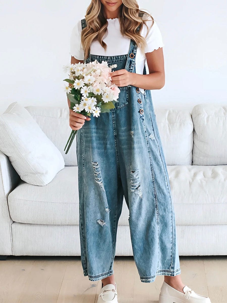 Lucie | Salopette En Denim Sans Manches Loose