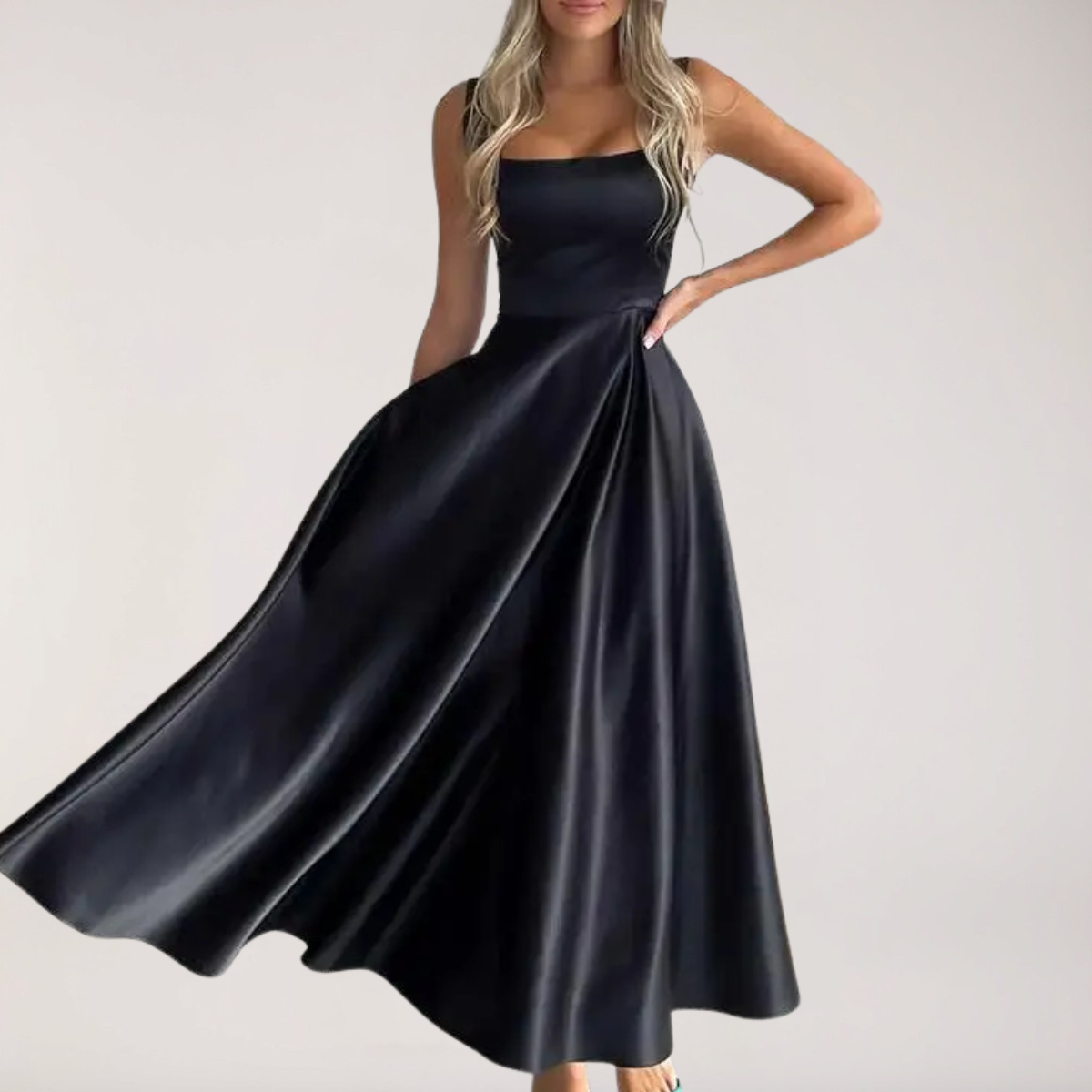 Rim | Elegantní Midi Šaty s Hranatým Výstřihem