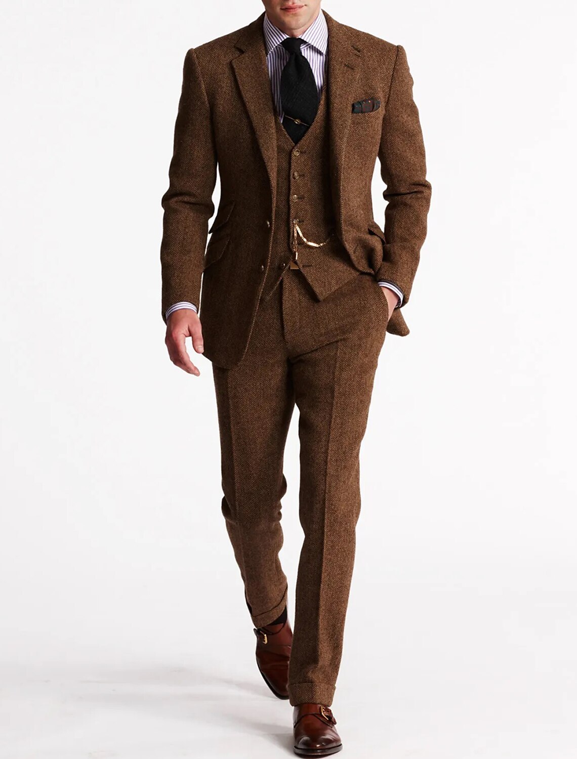 Amory | Pánský oblek třídílný – Elegantní tweed