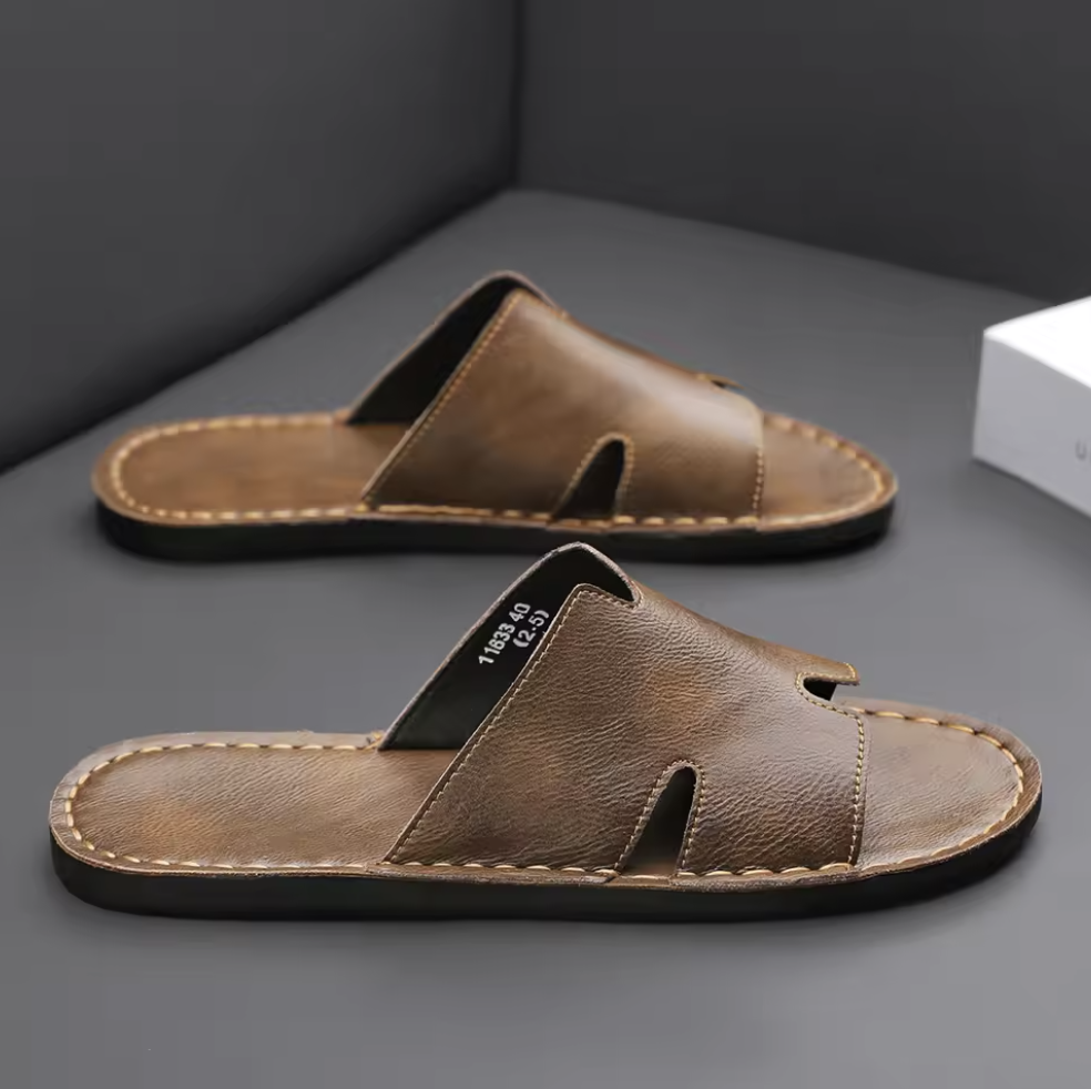 Lucas|Sandaler i läder för bekväm lätt promenad