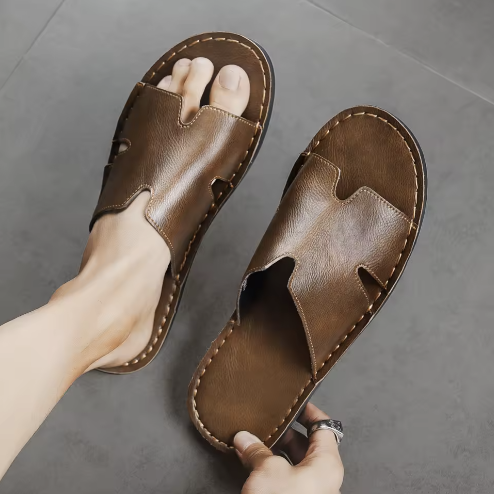 Lucas|Sandaler i läder för bekväm lätt promenad