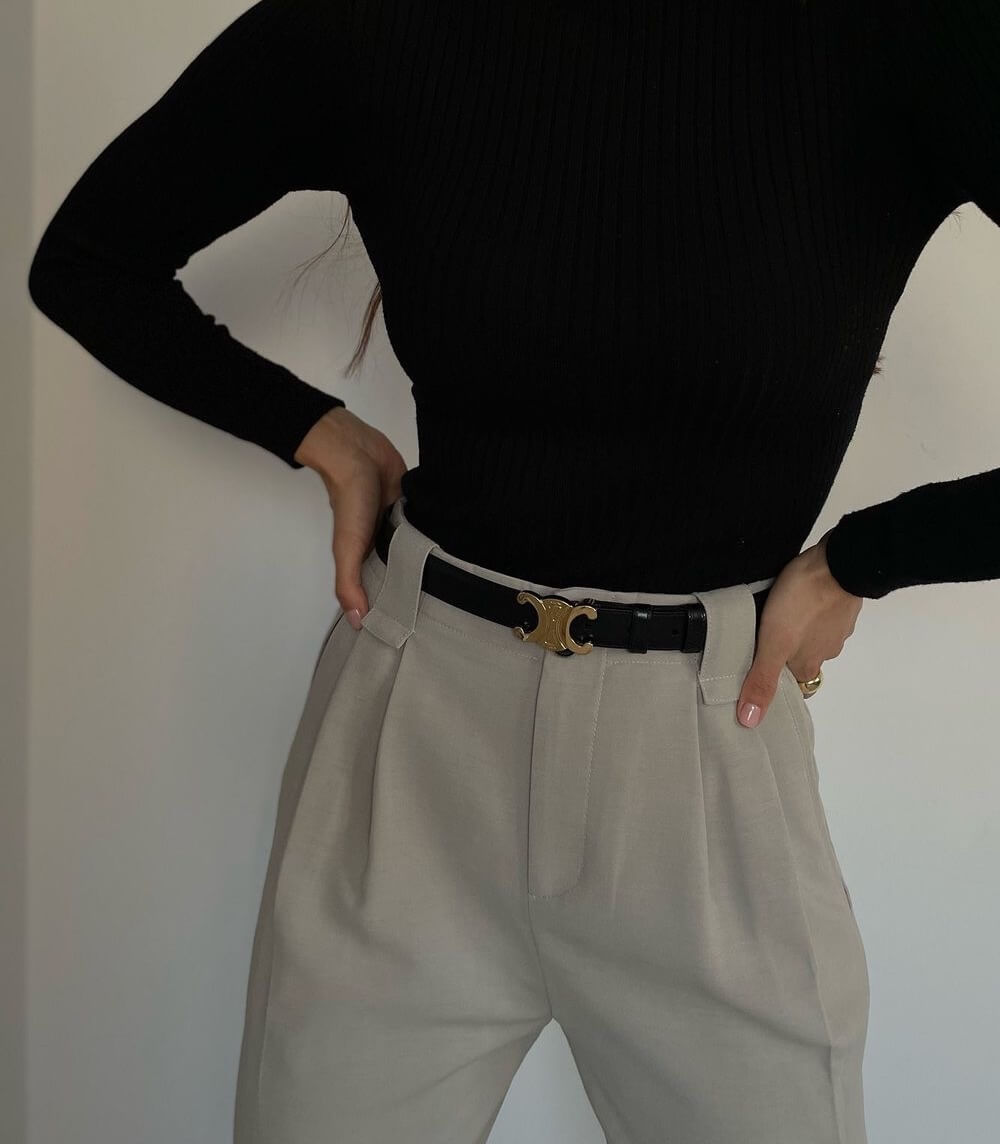 Géraldine | Elegant Belt – Golden Buckle For A Refined Touch 