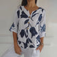 Jeanne | Elegant Blomstret Bluse – Central Knaplukning Og Korte Ærmer 