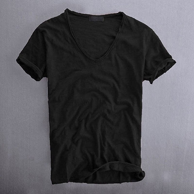 Viktor | T-Shirt mit V-Ausschnitt, kurzen Ärmeln, lockerer Schnitt 