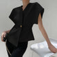 Yvonne | Chic Struktureret Bluse – Asymmetrisk Og Moderne Design 