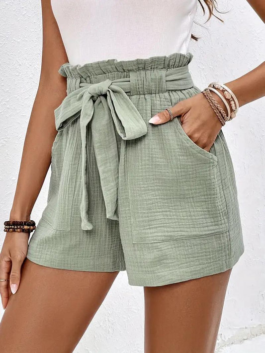 Marie | Belted Shorts – Gathered Waist and Summer Comfort 