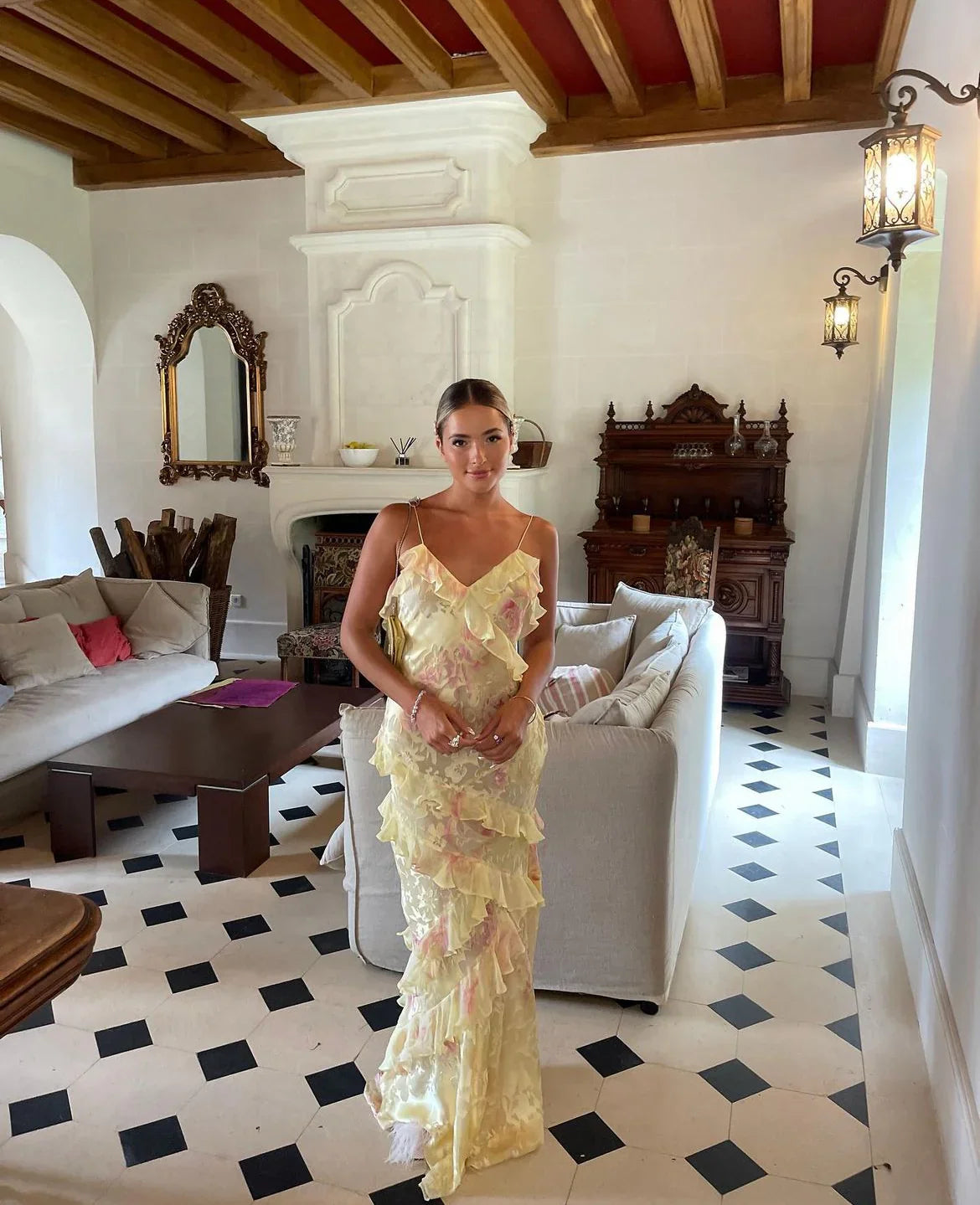 Sophie | Vestido Maxi Con Volantes – Elegancia Romántica y Ligereza 