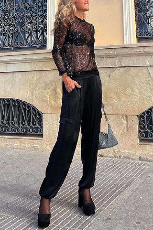 Maylis | Vysoká elegantná s flitrami 