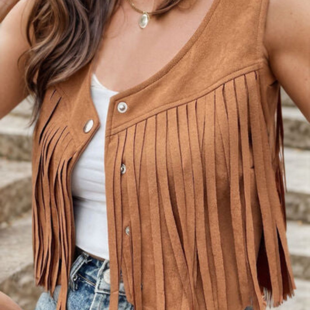 Eva | Veste Courte Sans Manches – Look Western Et Tendance