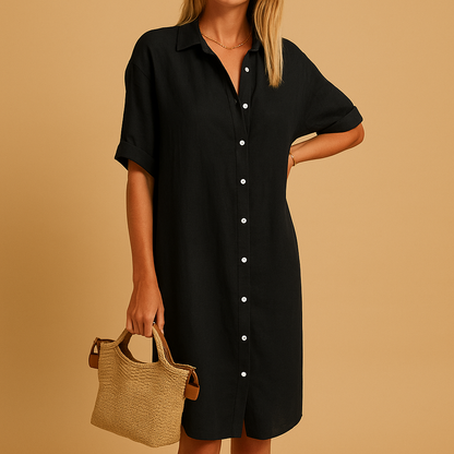 Héloïse | Abito Camicia Lungo a Maniche Corte 