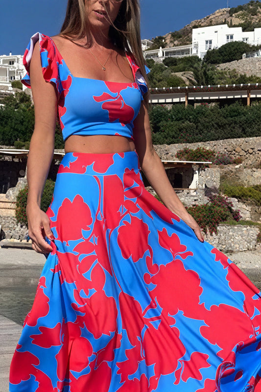 Joana | Floral Set – Top and Skirt for a Sunny Style 
