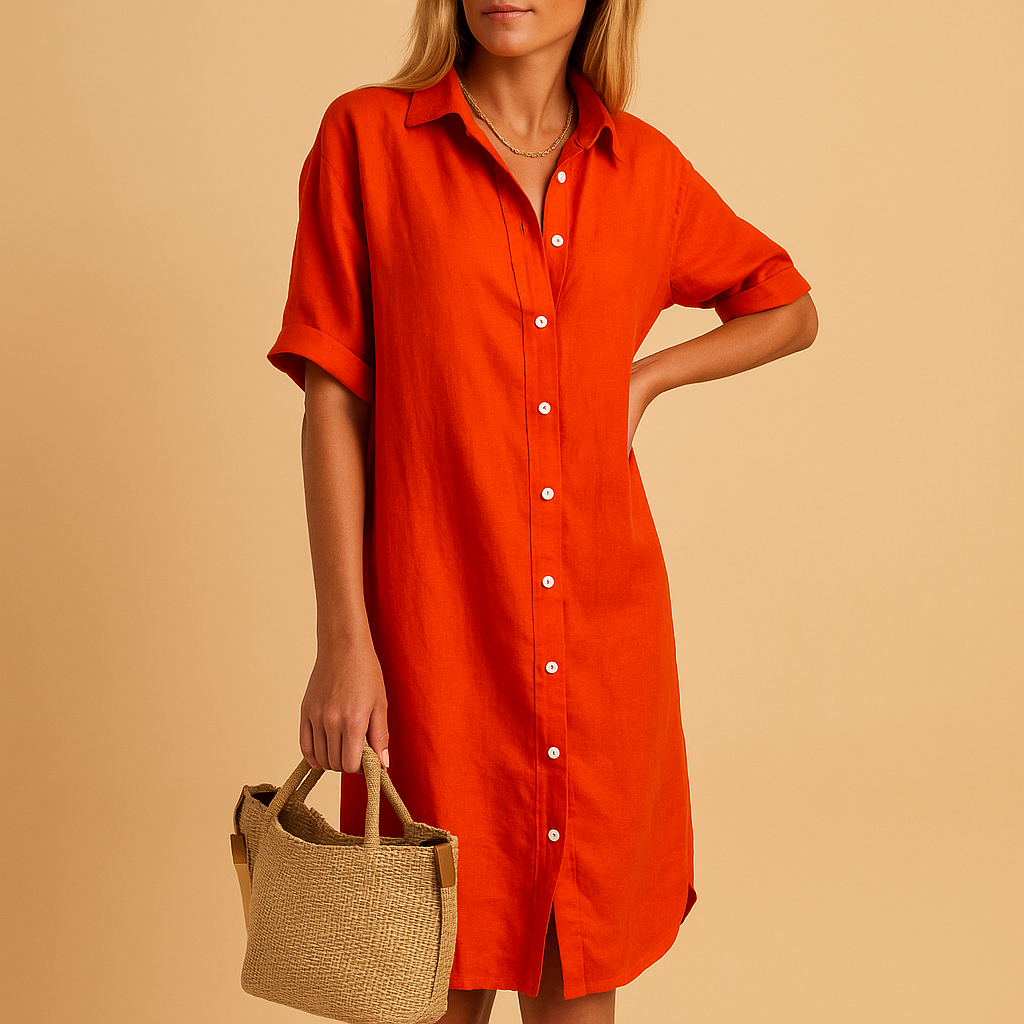 Héloïse | Abito Camicia Lungo a Maniche Corte 