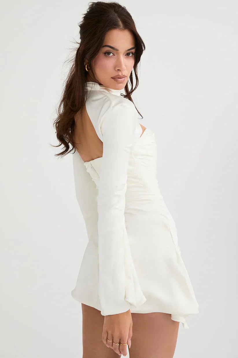 Paulette | Robe De Cocktail Avec Découpe Et Manches Longues