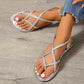 Ruth | Flat Crossed Sandals – Simplicity, Lightness, and Style 