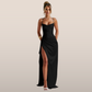 Oriane | Elegant Long Split Dress with Thin Straps 