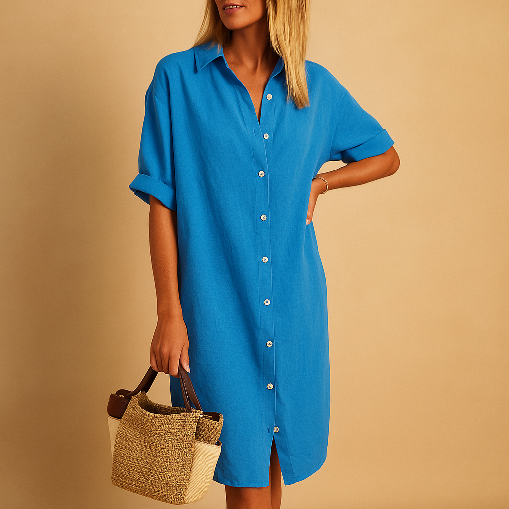 Héloïse | Abito Camicia Lungo a Maniche Corte 