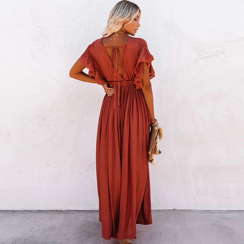 Éléonore | Dlouhá Šaty Chic Boho – Uvolněná a Rafinnovaná Elegance 