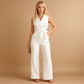 Lamia | Tuta Elegante Con Cintura Da Annodare E Collo A V 