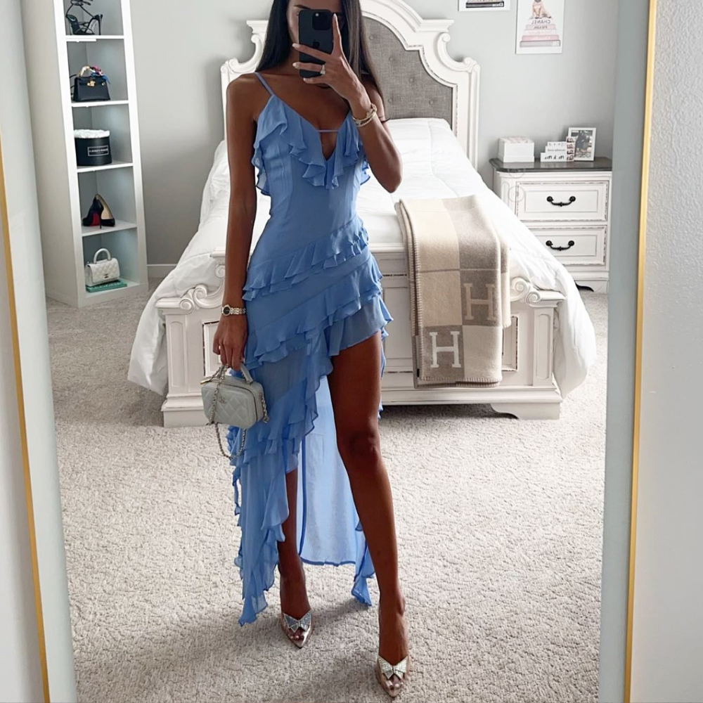 Gwladys | Robe Longue À Volants – Glamour Décontracté Pour L’Été