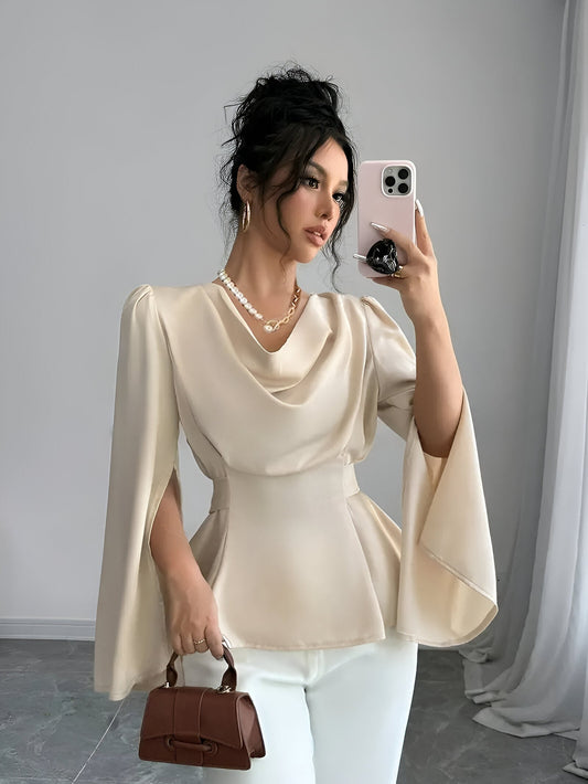 Lou | Blus Elegant Med Spruckna Ärmar 